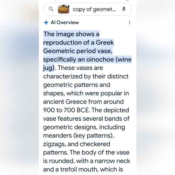 Geometrical Period Hand Made Copy From 800 To 900 BC Trefoil Mouth Ceramic Brown - Picture 11 of 11